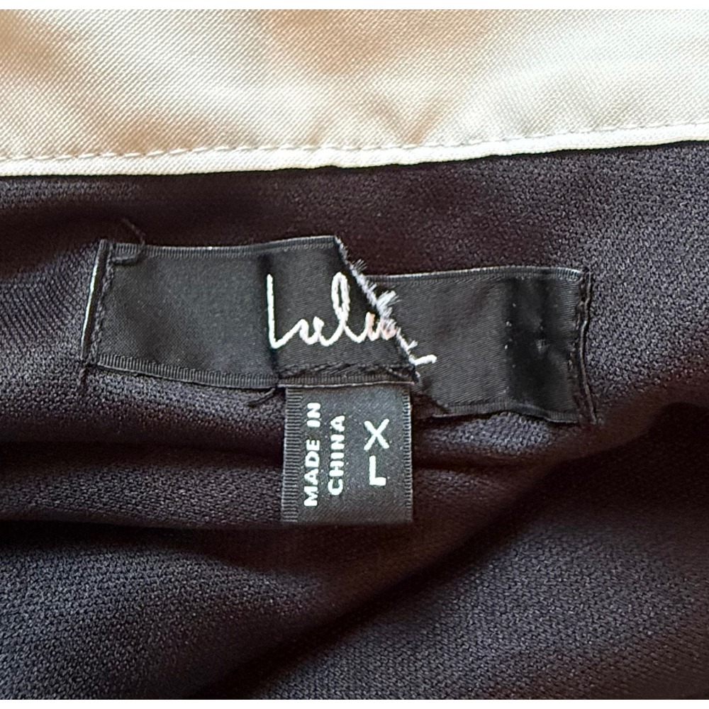 Lulus Black and White One Shoulder Bow Detail Maxi Dress XL Formal Gown Slit - Picture 4 of 5